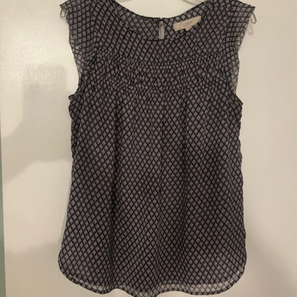 Purple, Black & White Printed Blouse – Lightweight & Flattering Fit - Picture 1 of 3